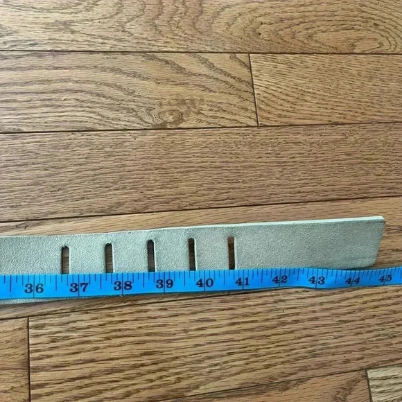 [L]Michael Kors  yellow suede belt with gold buckle in inner gold lined . - Picture 7 of 9